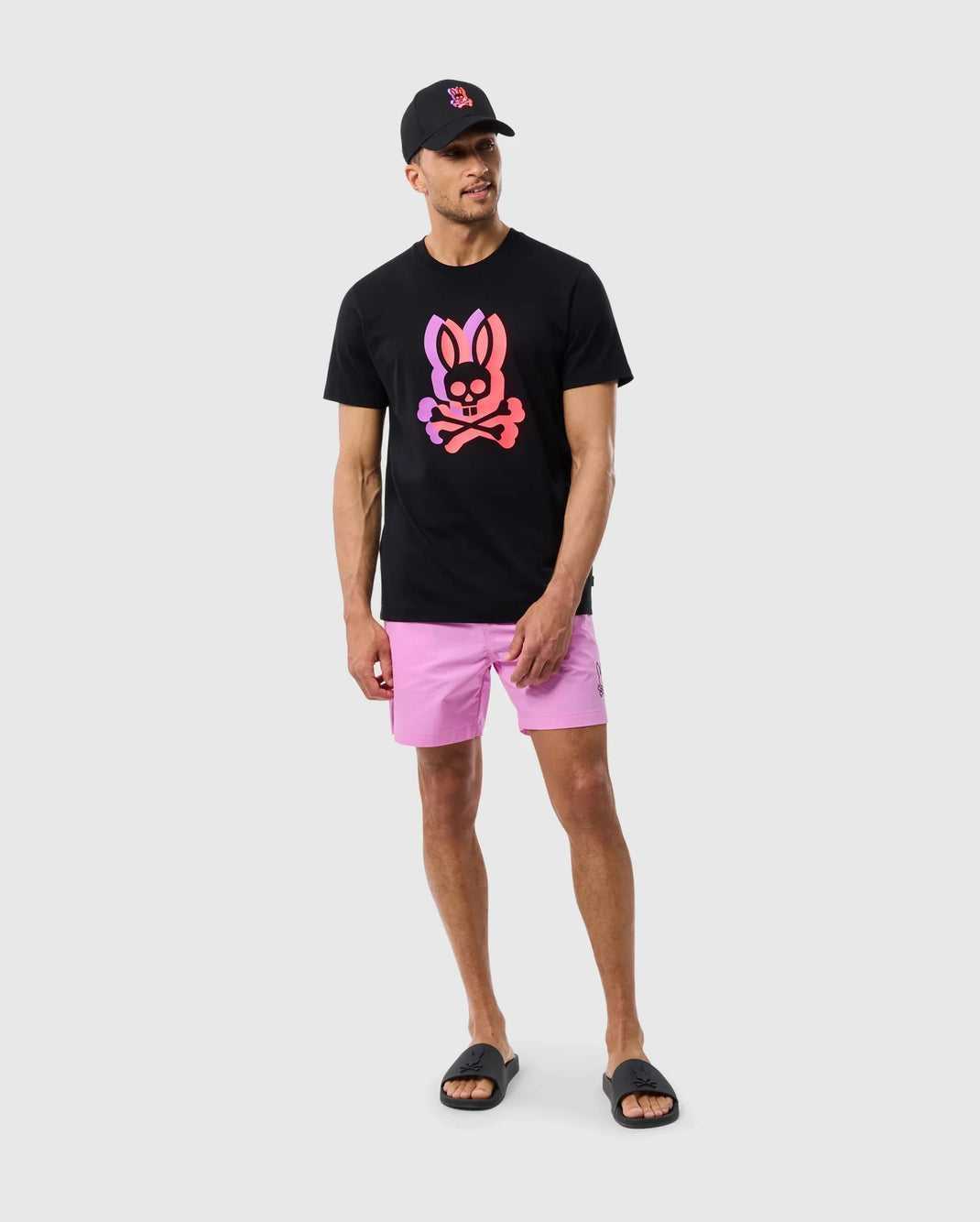 T Shirt Graphique Psycho Bunny Groves Graphic Tee Noir Homme | DRI-62216366